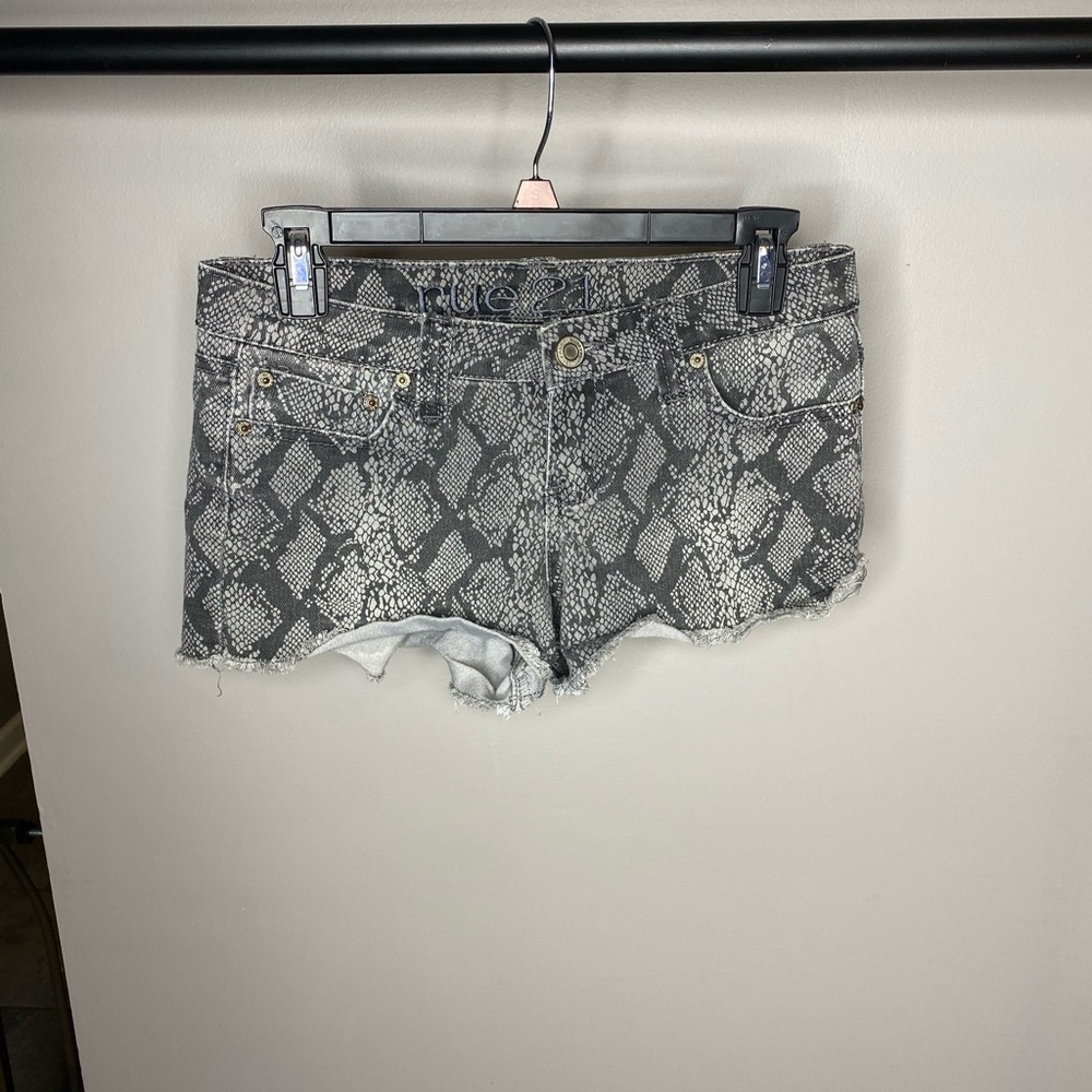 New Snake Skin Jean Shorts